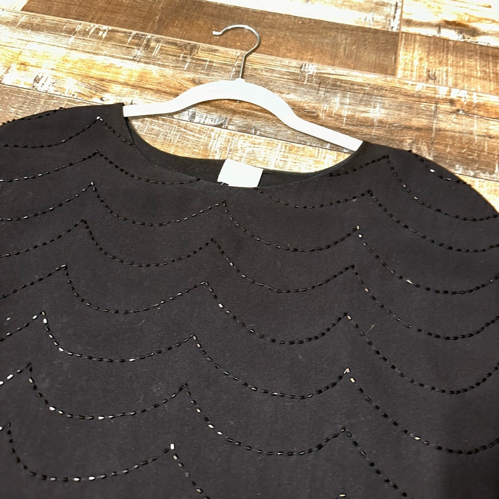 Parker Black Silk Beaded Top - Great Condition - Picture 3 of 8